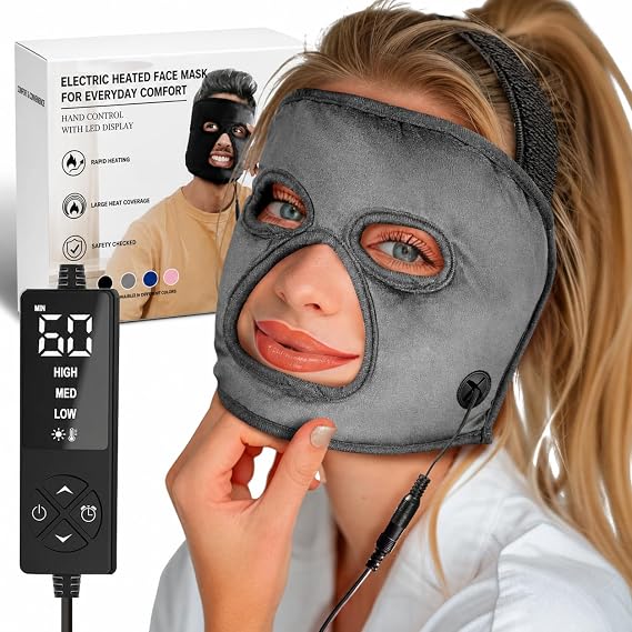 Full-Coverage Heated Face Mask, Face Heating Pad, Sinus Mask