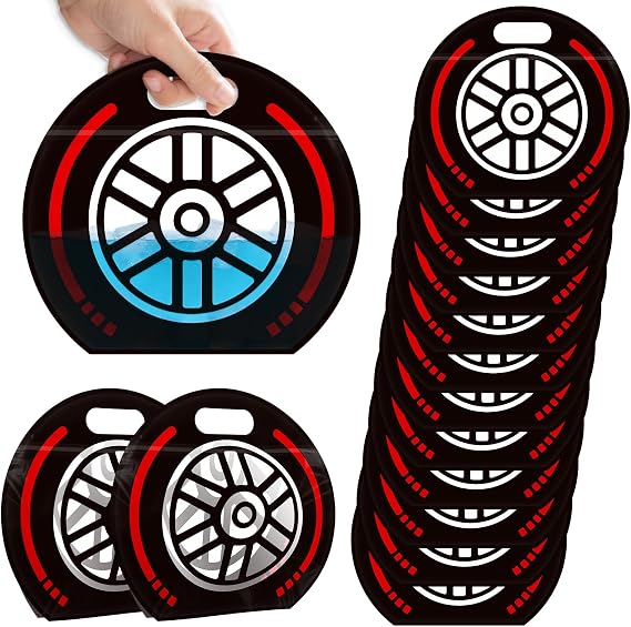 AKAIXI 24pcs 3.5Mil Thickened Race Car Wheels Snack Bags Sealed Goodie Bags