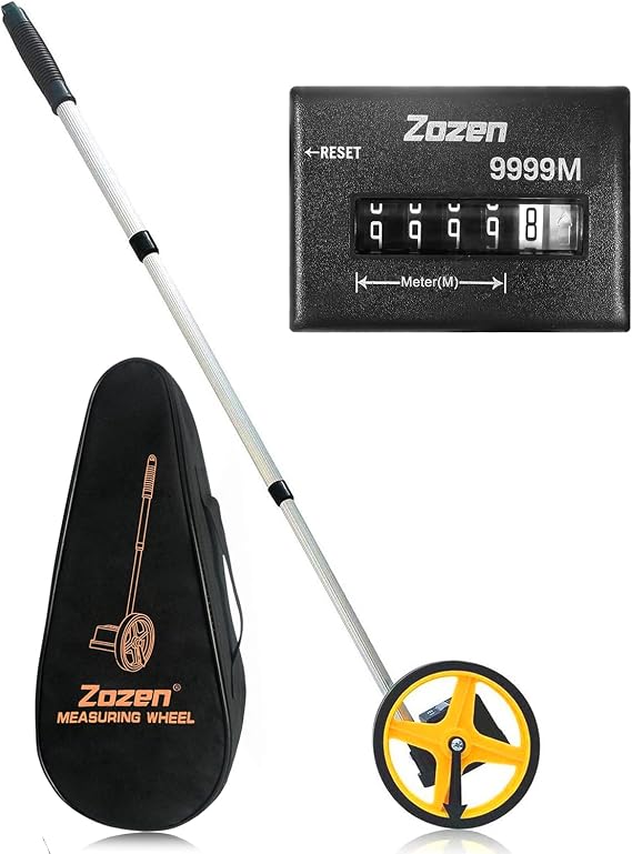 Zozen 6-Inch Measuring Wheel in Meters, Telescopic, One Key to Reset