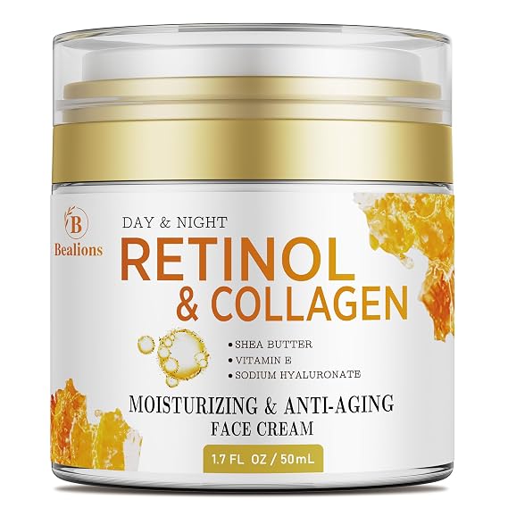 Retinol Cream for Face Anti Aging: Wrinkle Cream for Face Neck with Collagen Hyaluronic Acid - Night Moisturizer for Men Women - Facial Skin Care Gift for Women Wife Mother (1 Pack)