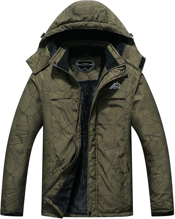 OTU Men's Waterproof Ski Jacket Snowboarding Windbreaker Warm Winter Hooded Mountain Snow Coat