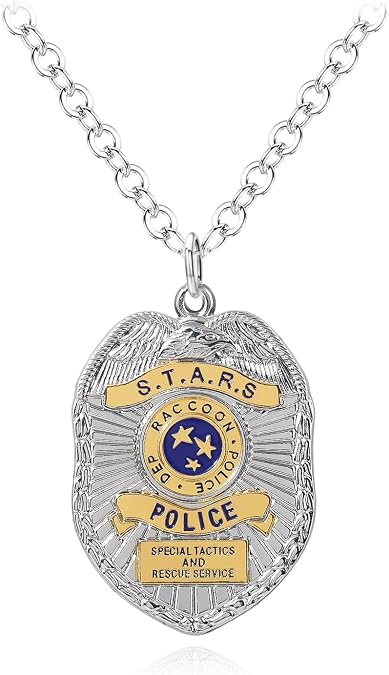 Zombie City Police Badge Necklace - S.T.A.R.S. Tactical Metal Pendant