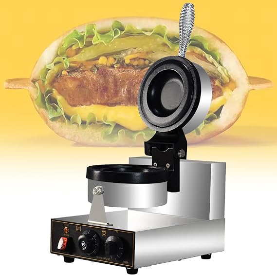 UFO Burger Maker Machine, Commercial Gelato Panini Press Machine, Ice Cream Filling Waffle Maker, Double-Sided Heating Burger Maker,110V
