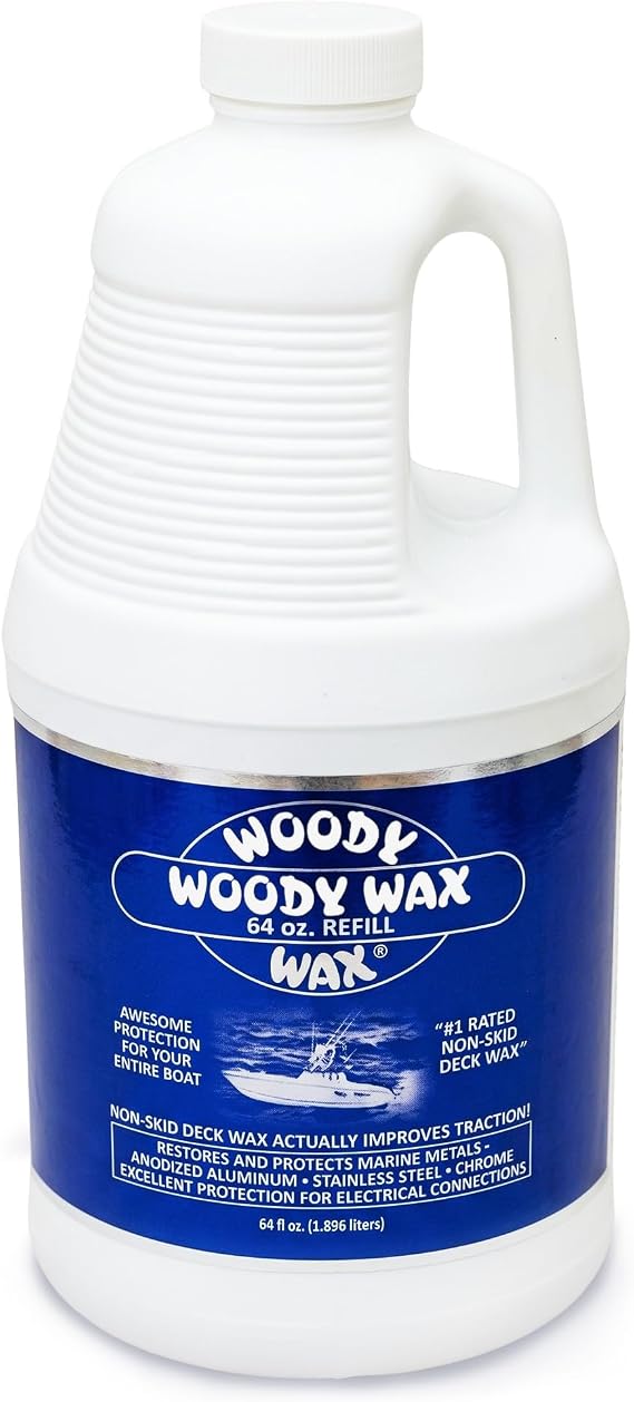 Woody Wax Boat Protection Refill Pack, Deck Wax & Metal Restorer, 64 oz