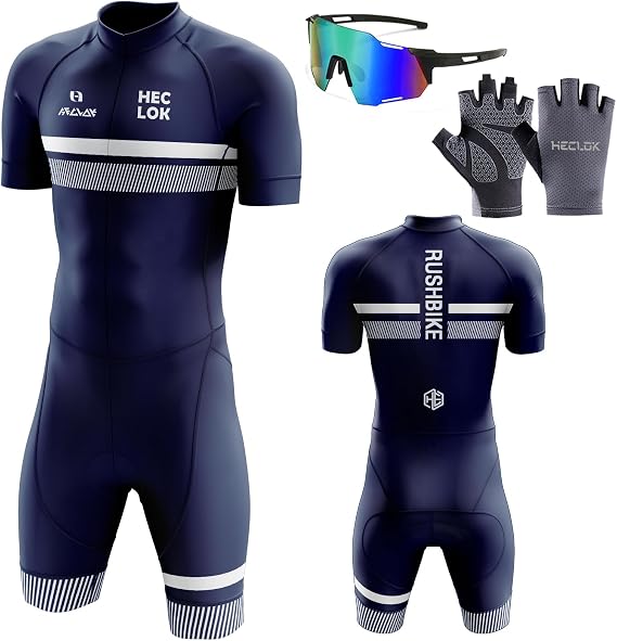 Triathlon Suit Men’s Short Sleeves TriSuit for Swimming, for Cycling Training Road Bike Top Cycling Clothing Racing Cyclist Clothing With 3 Pockets,Running,Cycling,Swimming