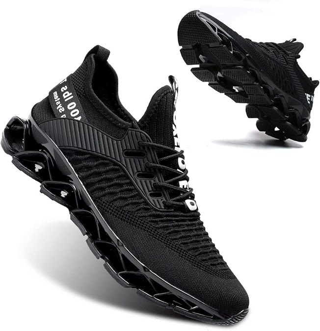 Vooncosir Men's Fashion Sneakers Breathable Mesh Running Shoes Blade Non Slip Soft Sole Casual Athletic Walking Shoes