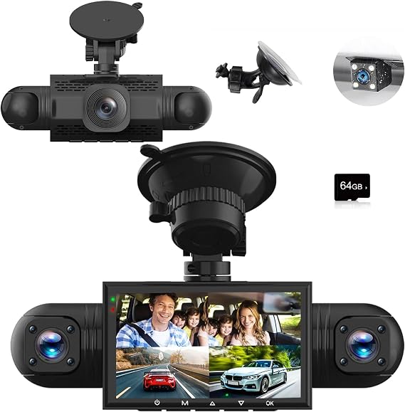 360 Degree View 4 Channel Dash Cam Front and Rear Inside Left Right