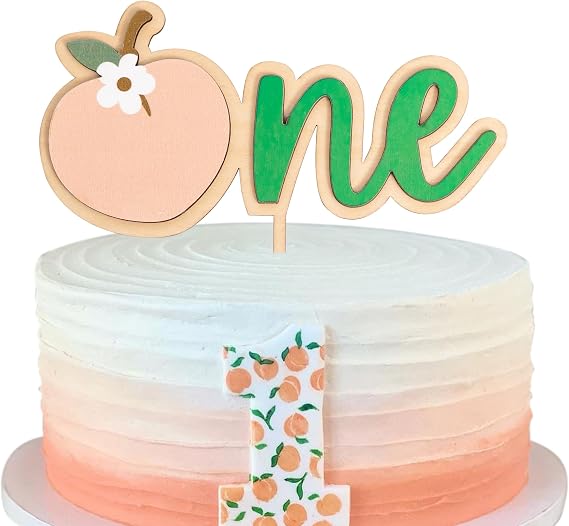 Peach One Cake Topper - Peach Themed First Birthday Party Wooden Cake Topper,1st Birthday Party Decorations,Sweet One Party Supplies