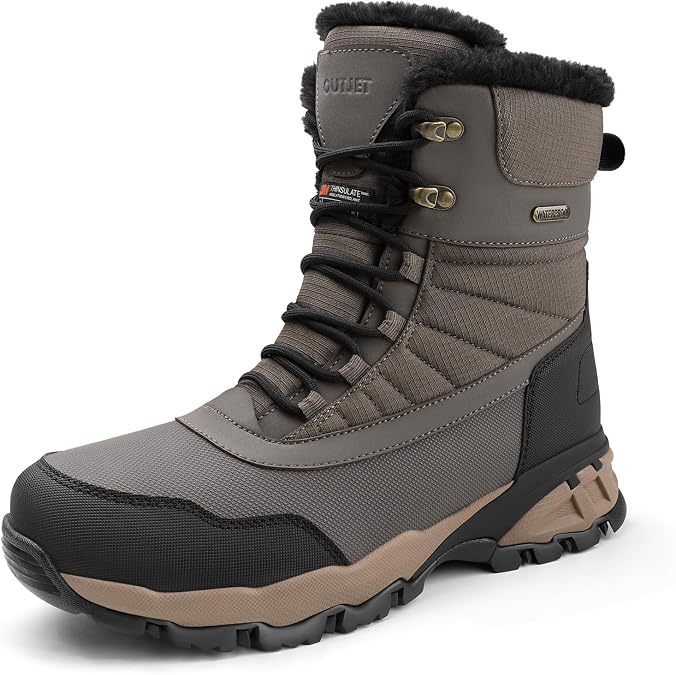 Men's Waterproof Winter Snow Boots Insulated Lightweight
