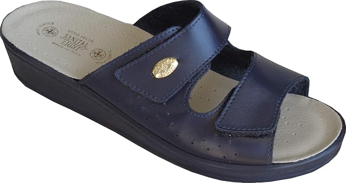 Sanital Light - Women's Home Mules in Leather with Double Fastening - 1375