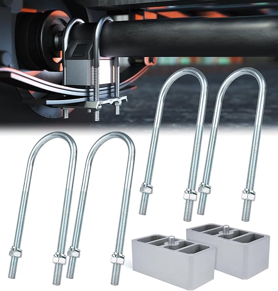 Universal Leaf Spring Lowering Block Kit, Heavy Duty Steel Lowering Block Kit, 2 Inch