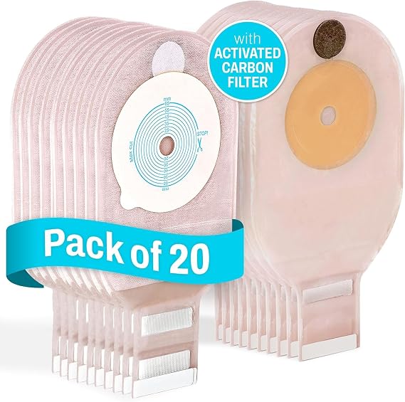 Colostomy Bags 20 PCS, One-Piece Pouching Ostomy Bags, No Mess Ostomy Supply