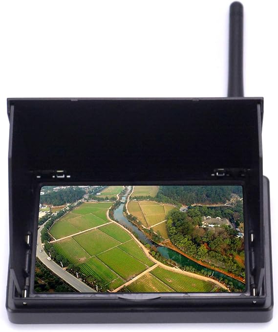 Readytosky 4.3" FPV Monitor 48CH 480 x 272 LCD Reciever Monitor Auto Search with OSD Built-in Battery+Sunshade Hood for FPV Drone Quadcopter