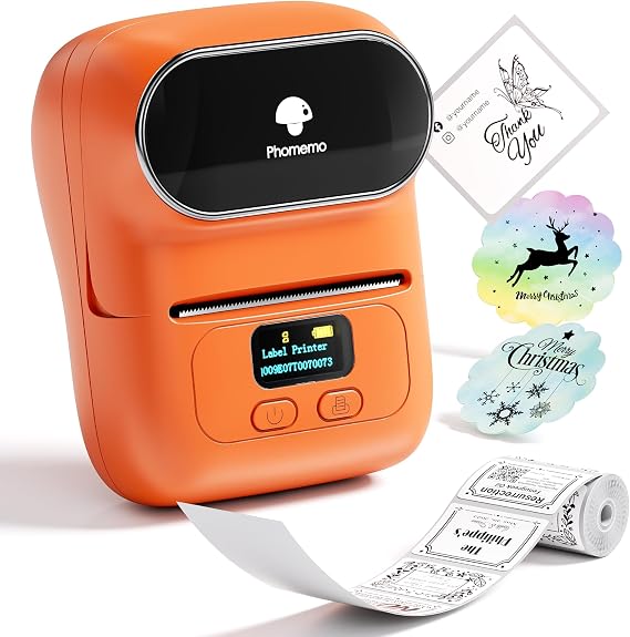 Phomemo Label Maker Machine, Portable Thermal Label Printer with Display