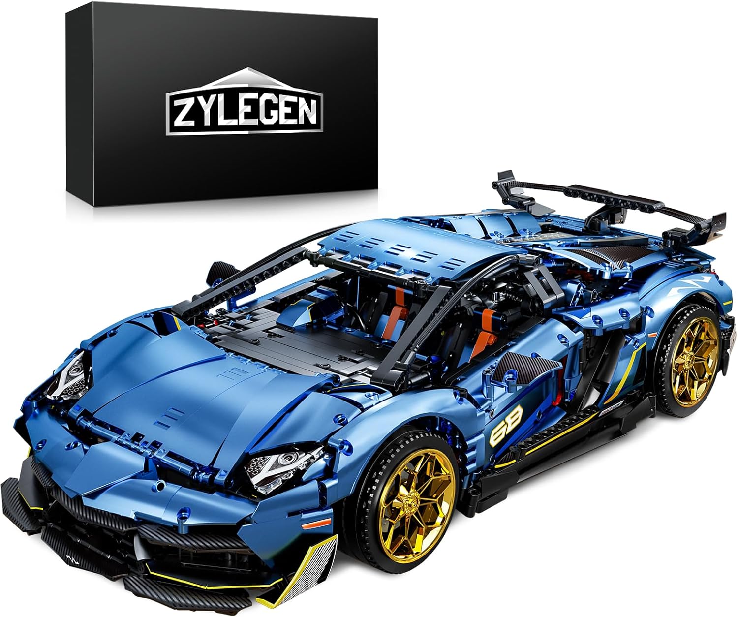 ZYLEGEN Lambo Race Car Toy Building Set,Hypercar Model Building Blocks Set Engineering Toy,1:8 Scale Supercar, Collectible Sports Car for Adults Teen, for Motorsport Fans3,811Pcs