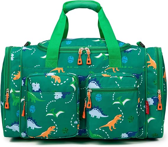 Kids Duffle Bag for Boys or Girls, Fit Travel, Weekend, or Overnight, 19" Length (Green, 19-Inch-Length)