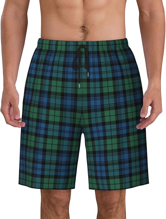 Men's Swim Trunks, Quick Dry Beach Shorts Summer Cool Beach Shorts with Mesh Lining