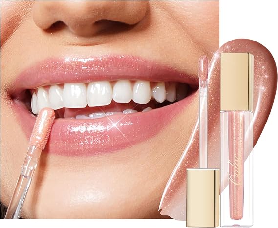 Oulac Nude Shimmer Liquid Lipstick High-Shine Glitter Lip Gloss for Women Shimmer Non-Sticky Glossy Finish Liquid Lipstick Hydrating Lip Gloss Fuller-looking Lip Makeup Vegan & Cruelty-Free 12