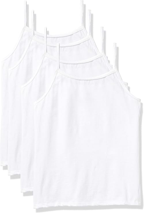 Hanes Girls' Camisole, 100% Cotton Tagless Cami, Toddler Sizing, Multiple Packs & Colors Available