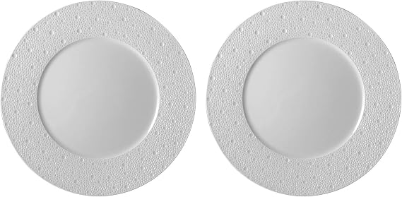 Bernardaud Ecume White Pair of Dinner Plates 10.5"