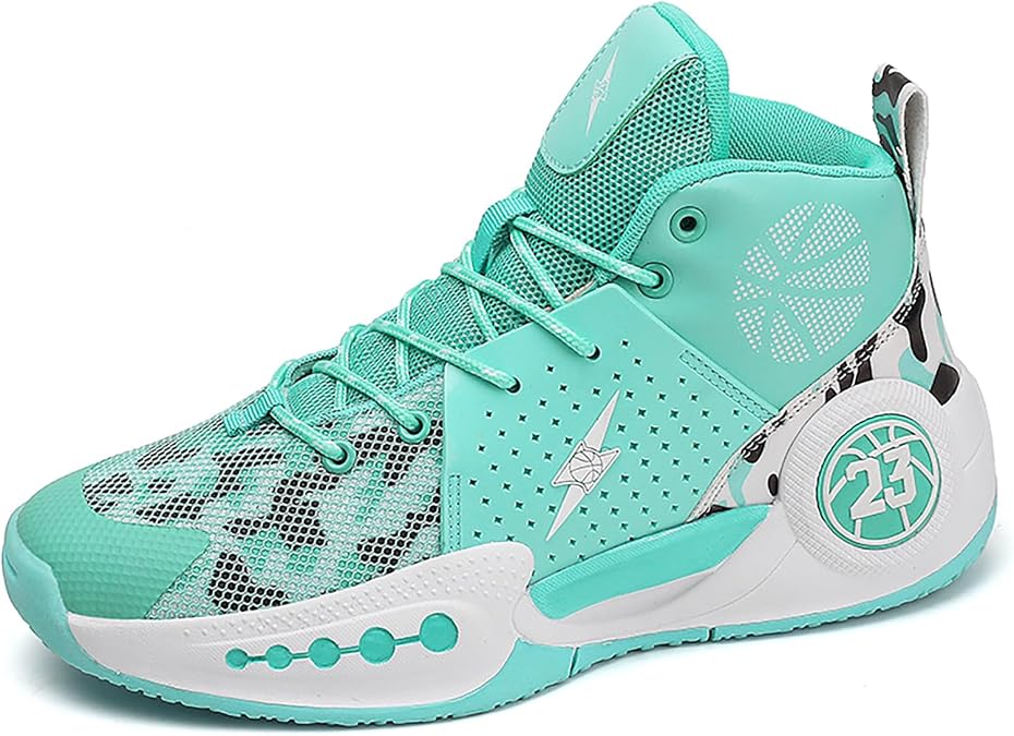 High Top Mens Basketball Shoes Breathable Outdoor Sneakers Womens Sports Shoes Anti Slip Cushioning Shoes for Fitness