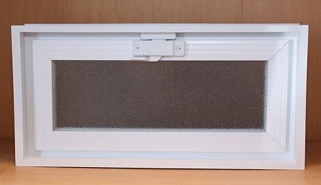 Glass Block Vent - 16x8 Vinyl Hopper Vent