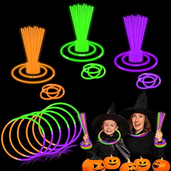 Halloween Party Favors for Kids 150 PCS, Bulk Glow Sticks Accessories