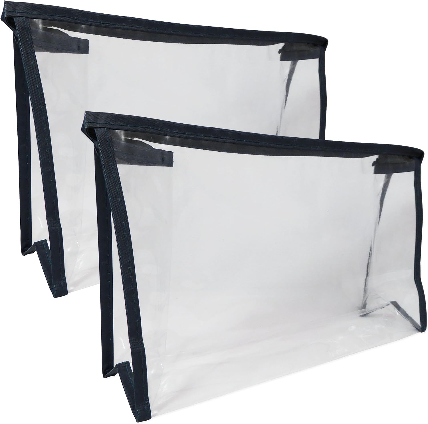 2 x Clear Toiletry Bag ~ Cosmetics PVC Travel Liquids Transparent