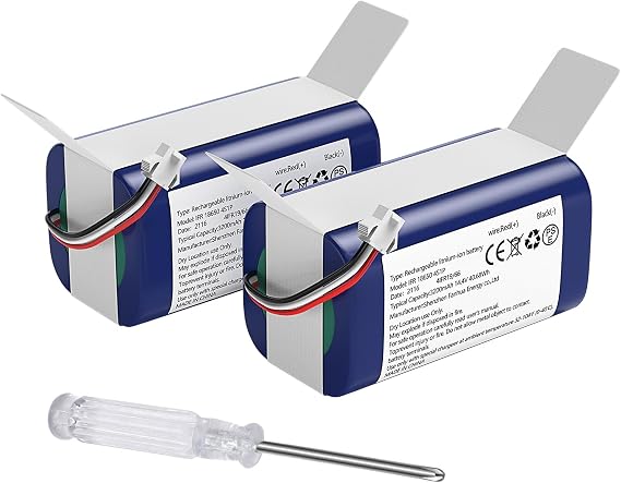 Replacement Battery for Eufy X10Pro Omni Robotic Vacuum Part Number:C0914E1 | 2 Pack Rechargeable Lithium-ion Battery,Compatible with eufy Accessory,3200mAh 14.4V