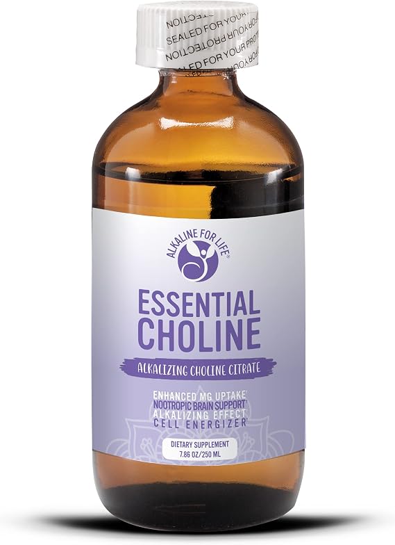 Alkaline for Life Liquid Choline Citrate 650 mg, Brain Support, 47 Servings | Alkalizing, Bioavailable 2-Ingredient Formula; Supports Brain and Nervous System; Made in USA, 47 Servings