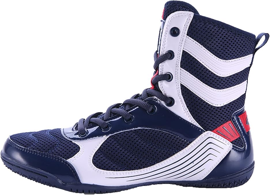High Top Boxing Boots, Breathable Mesh Wrestling Sneakers Lightweight Bodybuilding Footwear Fashion Sparring Boxers Shoes