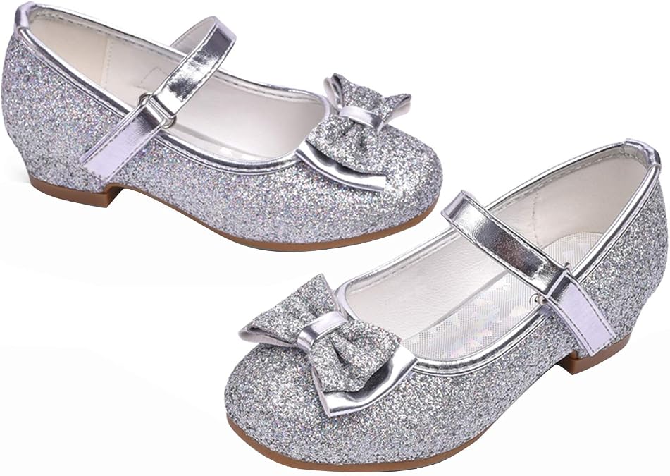 Stelle Girls Dress Shoes Glitter Princess Low Heels for Party