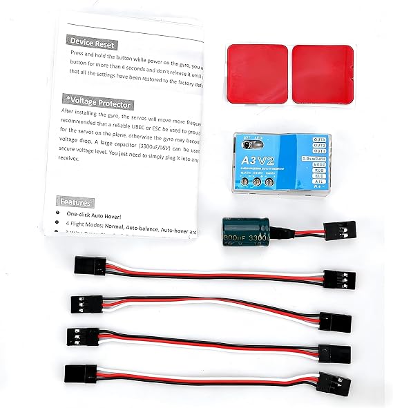 Flight Controller Stabilizer, RC Flight Controller, F50A 3-Axle Gyro A3 V2 Flight Controller Stabilizer System for RC Fixed-Wing Airplane, RC Model Vehicle Parts & Accs Suitable for Beginners