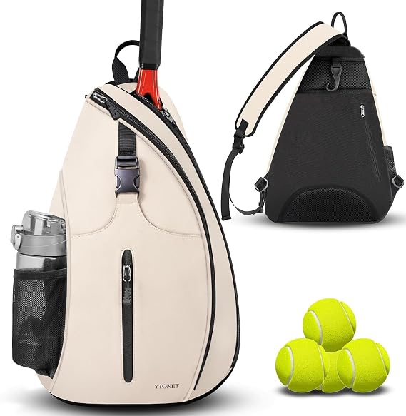 Ytonet Tennis Bag, Tennis Sling Backpack Crossbody for Men Women
