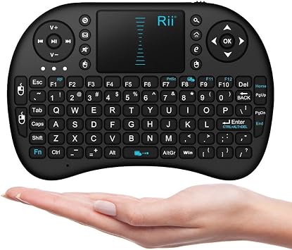 Rii 10038-RUPA i8 Mini 2.4GHz Wireless Touchpad Keyboard with Mouse for PC, (Black)