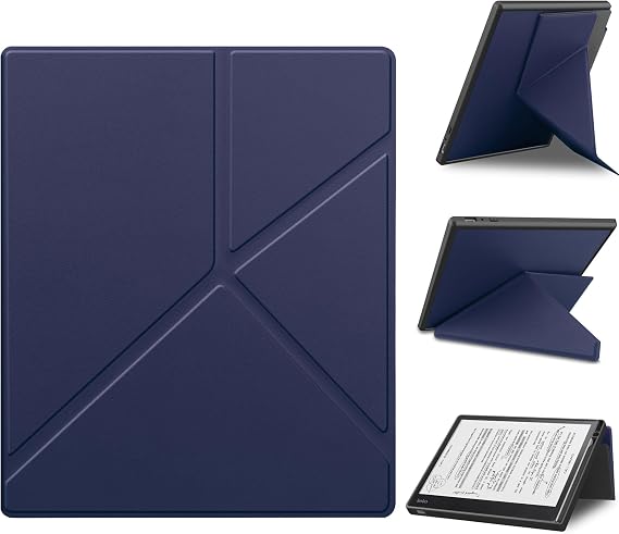 Slimshell Case for Kobo Elipsa 2E 10.3" 2023 Released, Origami Standing Lightweight PU Leather Stand Smart Cover with Auto Sleep Wake Feature for Kobo Elipsa 2E 10.3 inch with Pen Holder (Dark Blue)