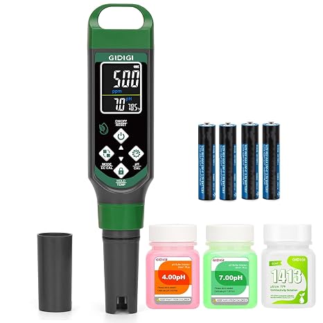 Hydroponic Nutrient Tester pH Meter, Digital TDS PPM Meter for Water