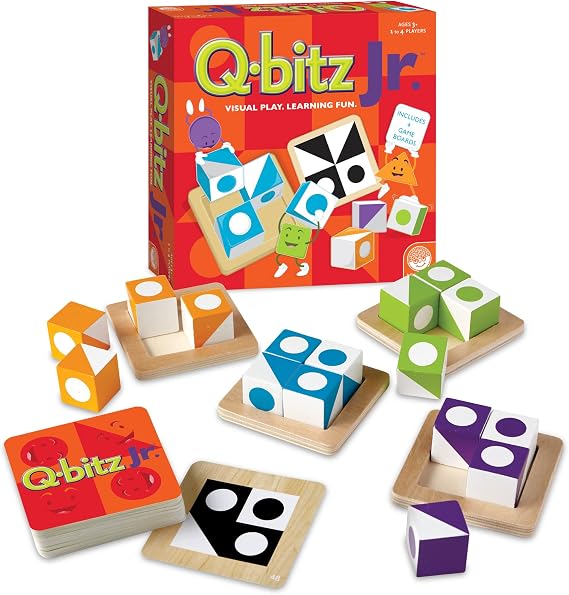Mindware | Q-bitz Jr. | Miniature Game | Ages 5+ | 2-4 Players | 15 Minutes Playing Time