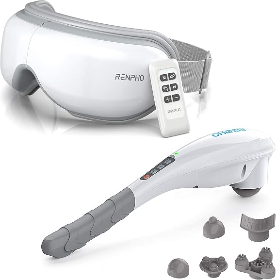 RENPHO Rechargeable Hand Held Deep Tissue Massager & Eye Massager