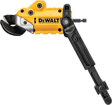 DEWALT Metal Shear/Cutter Drill Attachment, Impact Ready, 360 Degree Pivoting Head, Cuts 18GA Material DWASHRIRYellow, Black