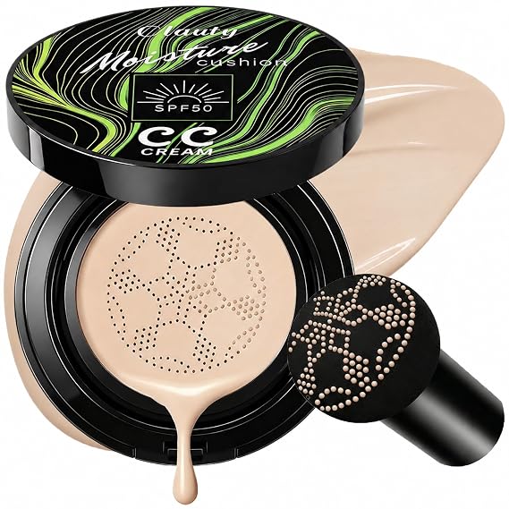 Cushion Foundation with SPF 50+, Full Coverage Korean Makeup BB Foundation