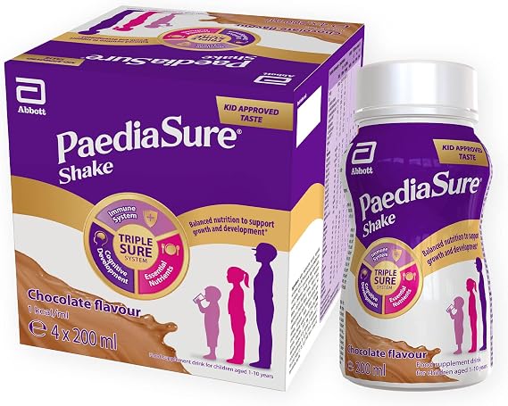 PaediaSure Shake – Chocolate Flavour – 4 x200ml – with Protein & Vitamin D