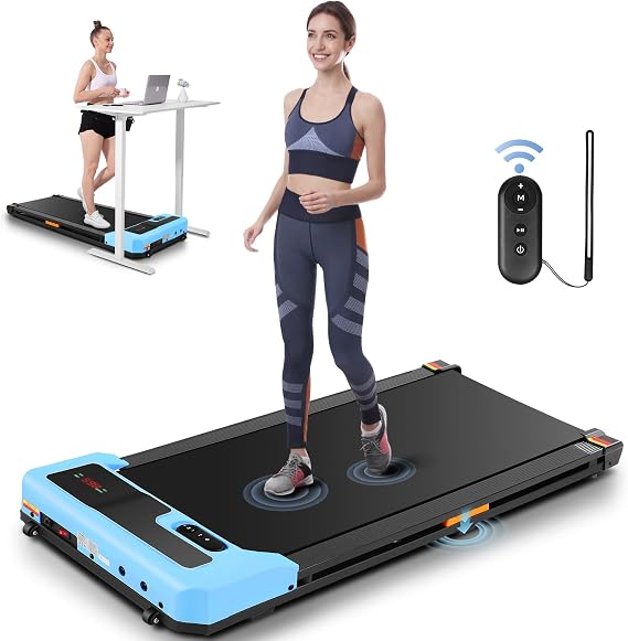 ANCHEER Under Desk Treadmill, 300LBS Capacity Compact Treadmills for Home/Office, 2.5HP Portable Walking Pad Treadmill with Remote Control Walking Jogging Running Exercise Machine