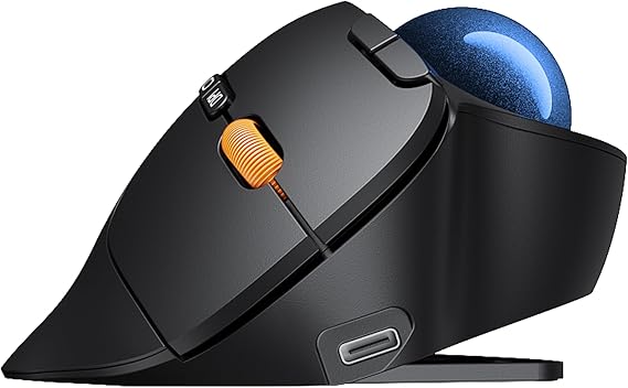 ProtoArc EM02 Wireless Trackball Mouse, 0/15 Adjustable Angle, Blue