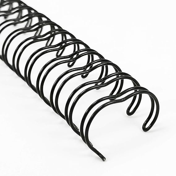 Rayson Double Loop Binding Wires 1/2 Inch - 3 to 1 Pitch Wire Binding Capacity 100 Sheets, 11 inch Length, 32-Loop Black Wire Ring Pack of 100 to Bind Reports and Projects