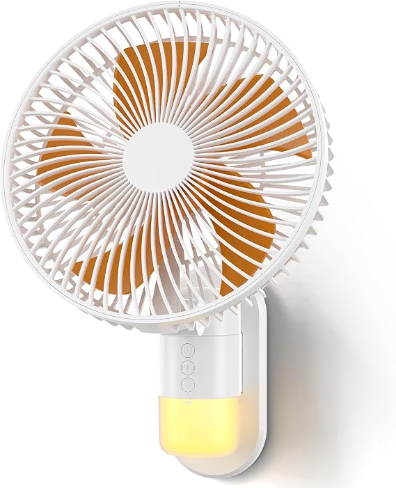 Airbition Wall Mount Fan with Light and Remote Control 10'',4 Speeds, Timer, 90Oscillating,Included 120 Adjustable Tilt, High Velocity, 78Inch Cord, for Bedroom RV Home Office Garage
