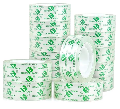 BOMEI PACK 14Rolls Crystal Clear Tape, Transparent Tape Refills for Dispenser, Crafters Tape for Gift Wrapping, Home, School Office Supplies, 3/4Inch x 1000 inch