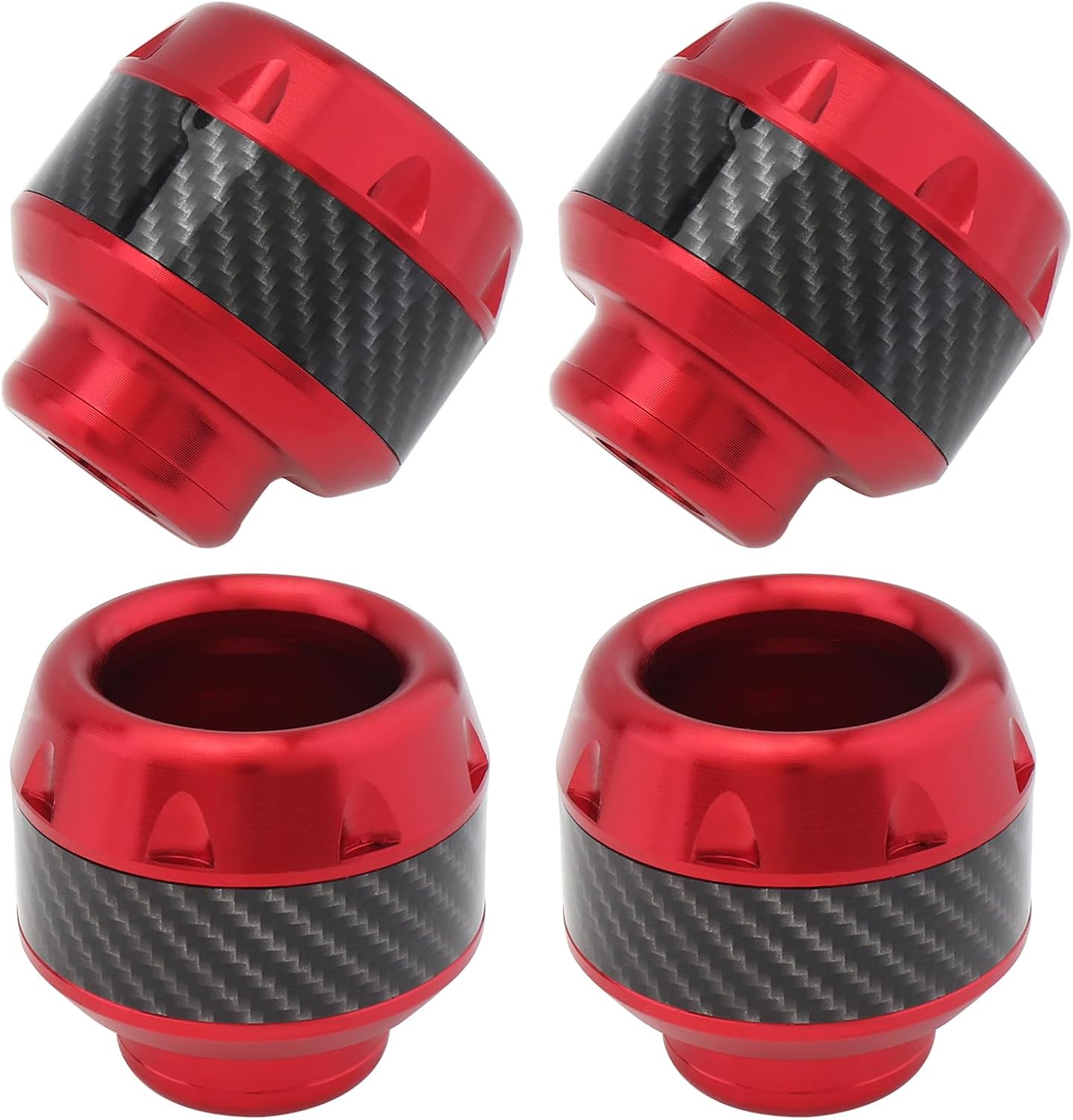 Windance 4pcs Front Rear Fork Frame Sliders Wheel Crash Protector Falling Protection Universal for Motorcycles Motorbikes Moped Scooters (Red)