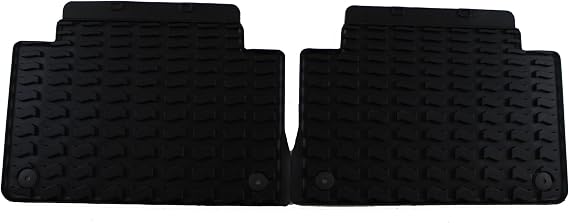 Audi Genuine Accessories 4L0061511041 Black Rubber Rear All Weather Floor Mat Q7, (Set of 2)