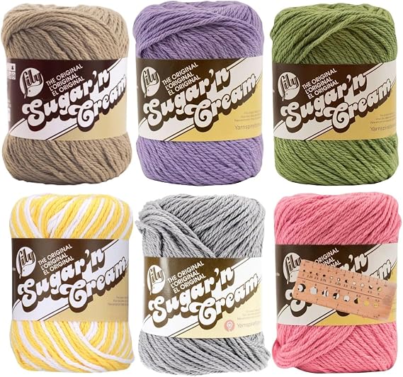 Lily Sugar 'n Cream Yarn - 100% Cotton - Assortment (Cottage Bloom)
